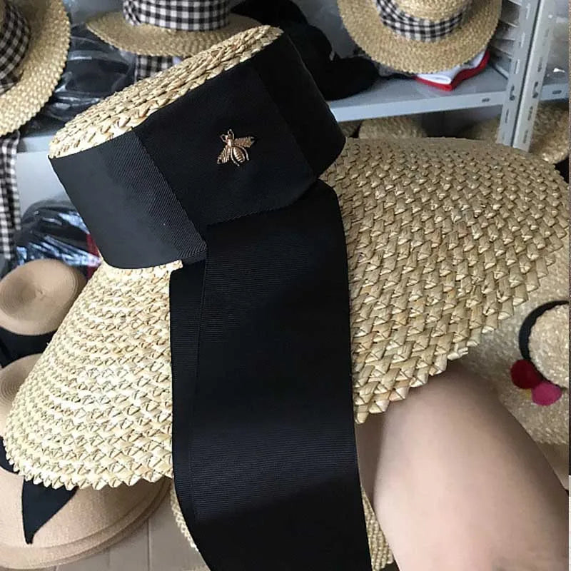 New Fashion Women’s Natural Straw Sun Hat – Large Wide Brim Floppy Kentucky Derby Style