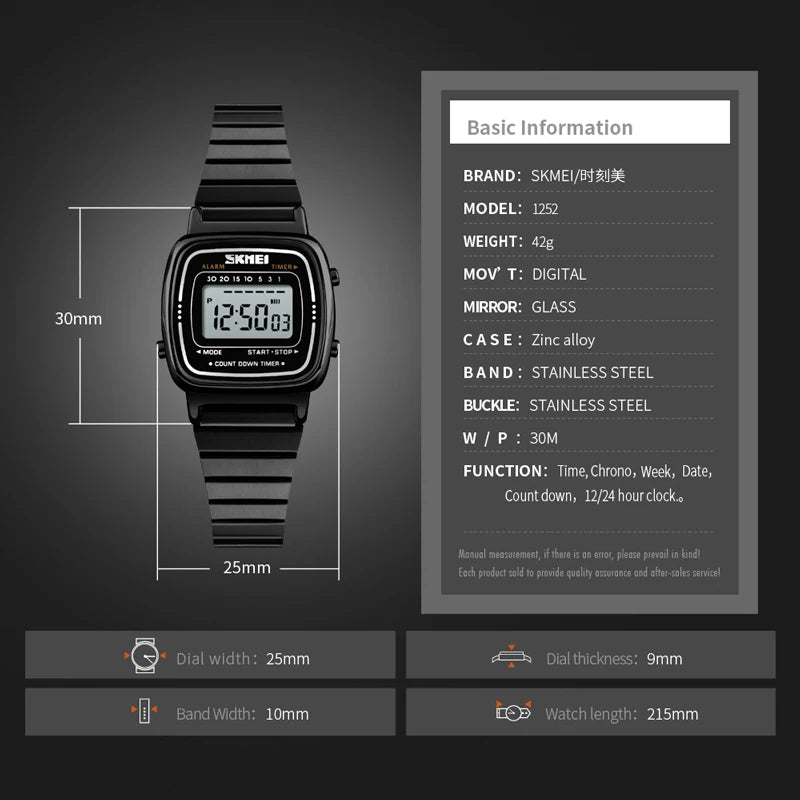 Small Dial Digital Wristwatch – Fashion Sports Watch