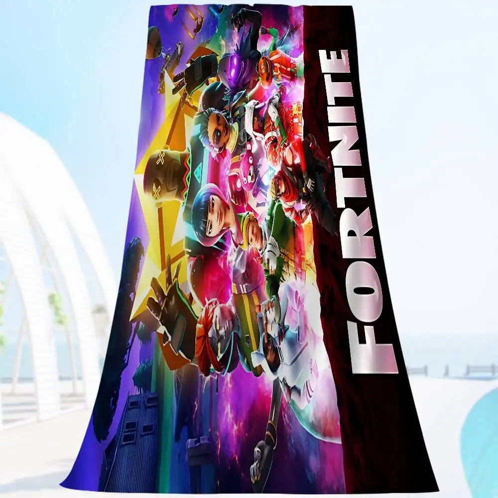 Cartoon F-Fortnite Microfiber Beach Towel – Soft, Quick-Dry & Ultra-Absorbent
