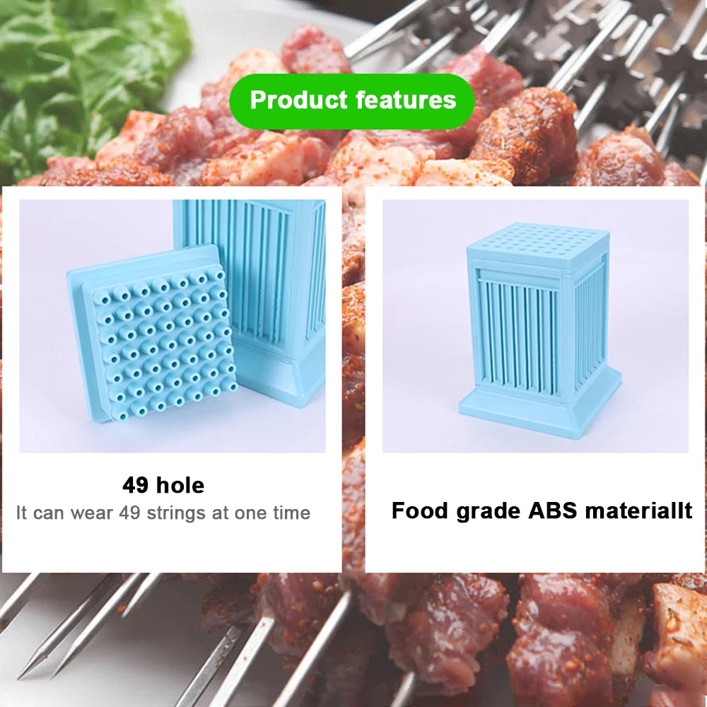 49-Grid Meat Cutter – Quick & Easy BBQ Skewer Prep