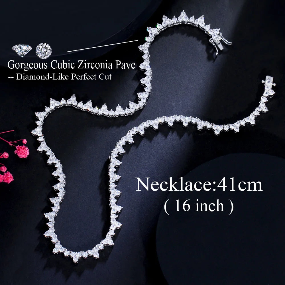 Triangle Chain Link Tennis Necklace