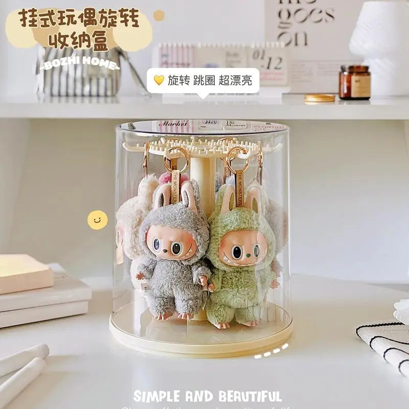 Labubu pendant display box rotating transparent