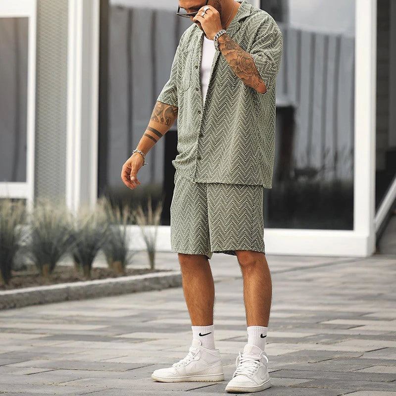 Island Luxe: Men’s Hawaiian Oversized 2-Piece Tracksuit Set