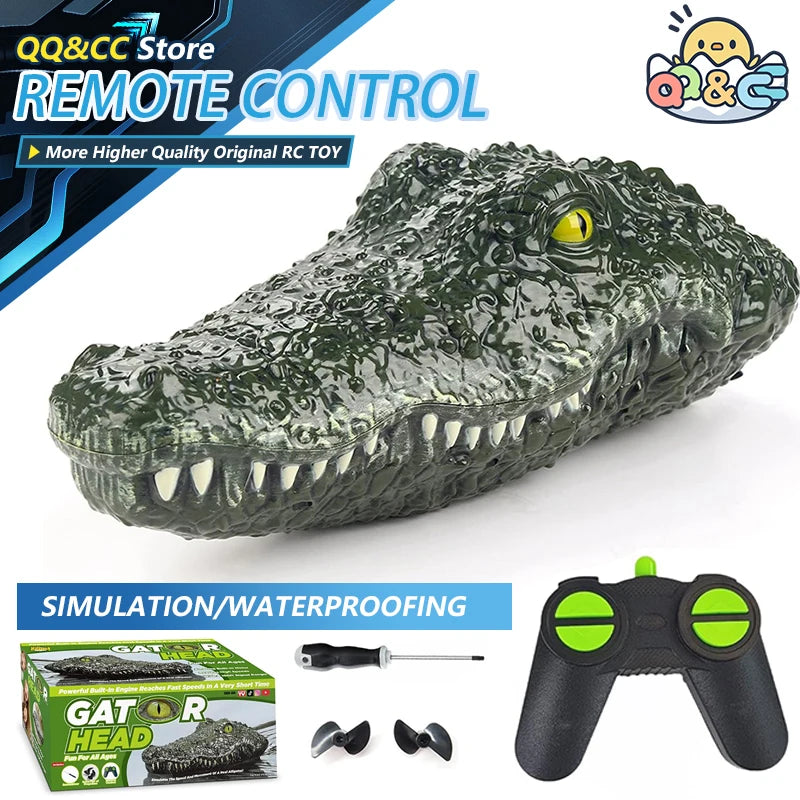 RC Boat Simulation Crocodile Head – 2.4G Remote Control Alligator Decoy
