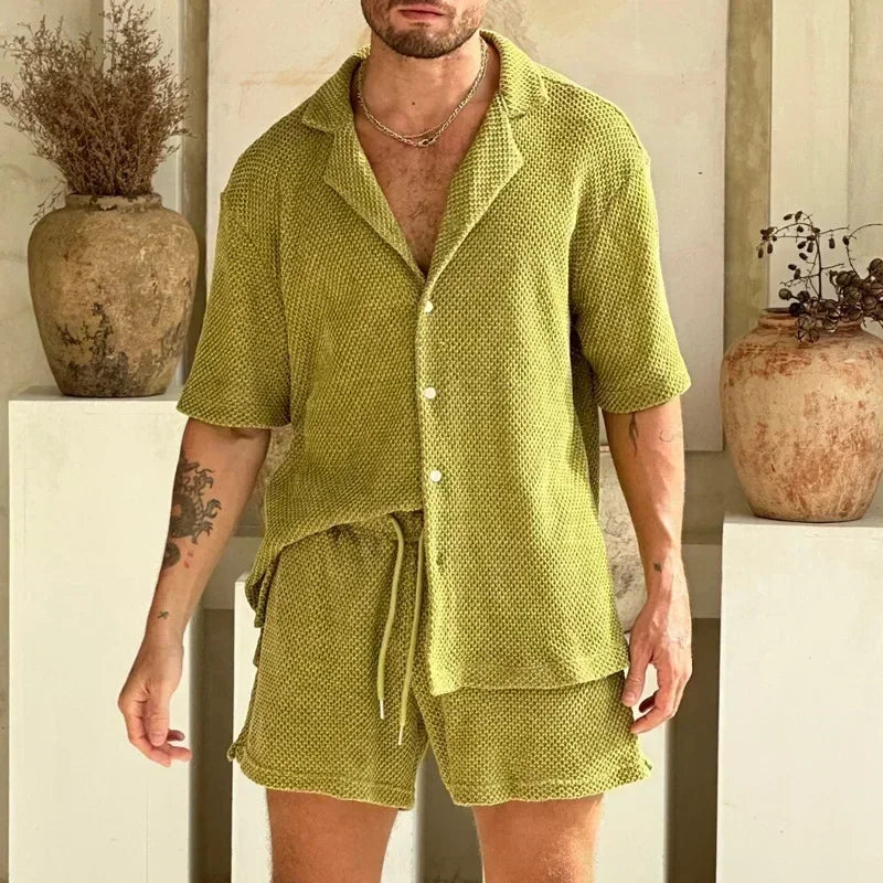 Clean-Cut Summer Style: 2025 Men’s Slim Fit Casual Set
