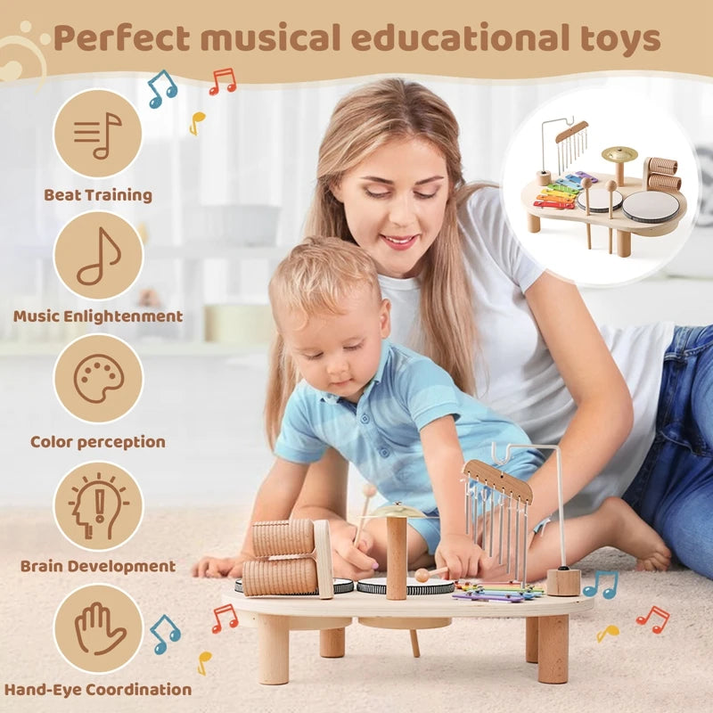 Baby Educational Wooden Aeolian Bells &amp; Xylophone