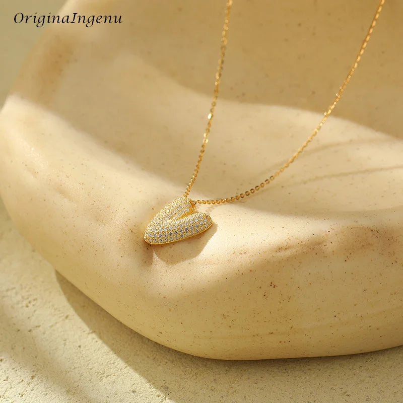 Silver Bubble Letter Name Necklace – A–Z Initials
