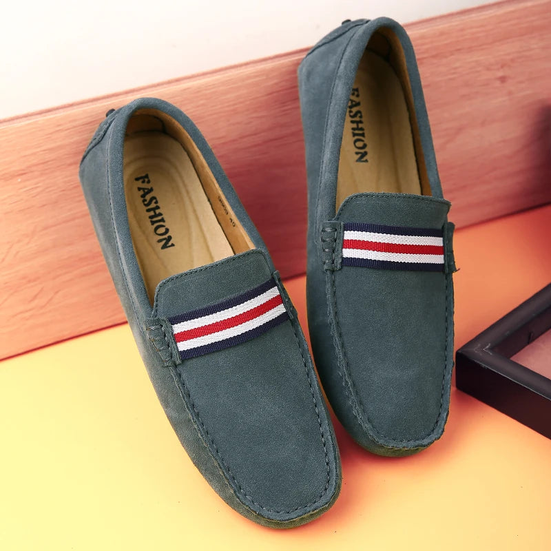 Men’s Suede Leather Loafers – Handmade Italian-Style Moccasins