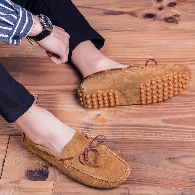 2023 Leather Men’s Casual Loafers – Luxury Brand-Inspired Slip-On Shoes