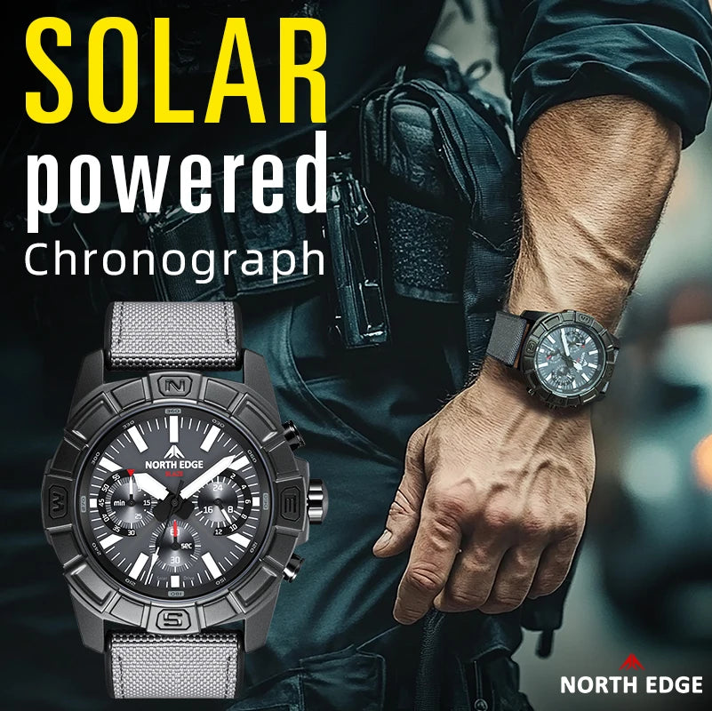 NORTH EDGE BLAZE Men's Solar-Powered Pilot Watch