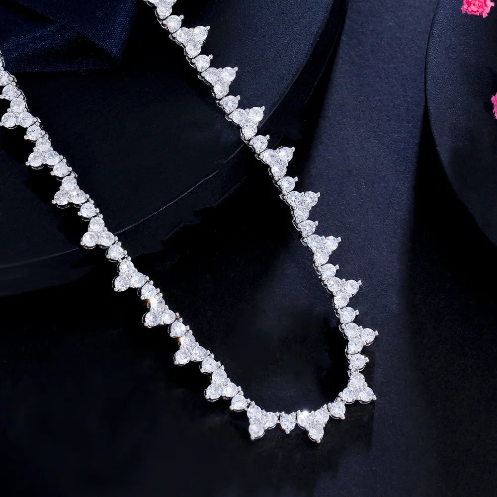 Triangle Chain Link Tennis Necklace