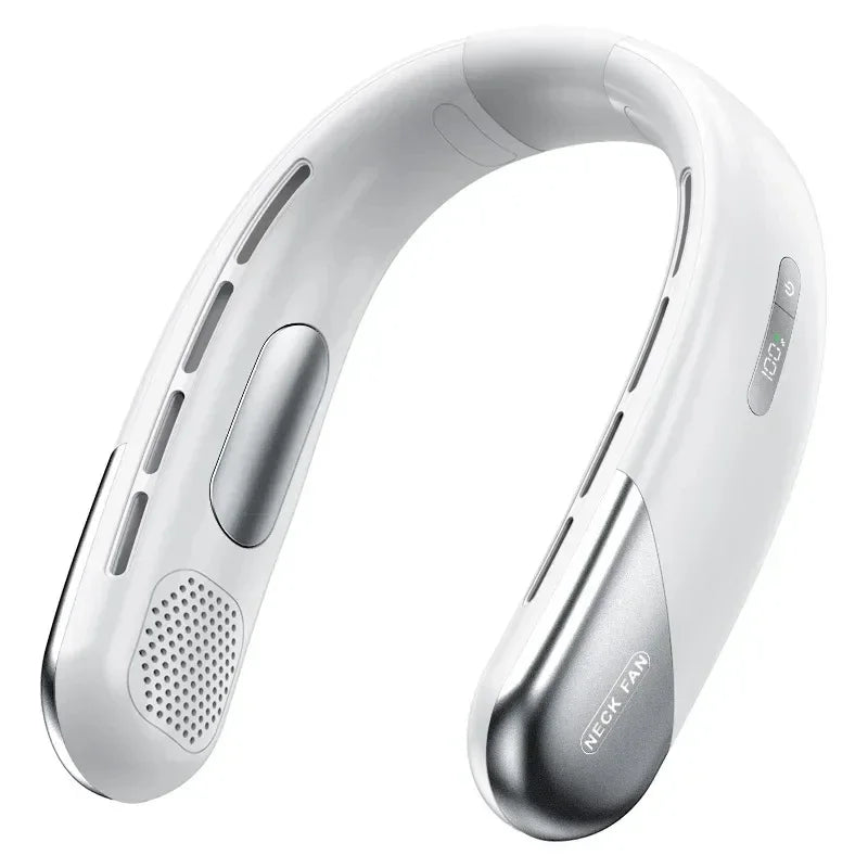 10,000mAh Portable Bladeless Neck Fan – Silent & Powerful Cooling