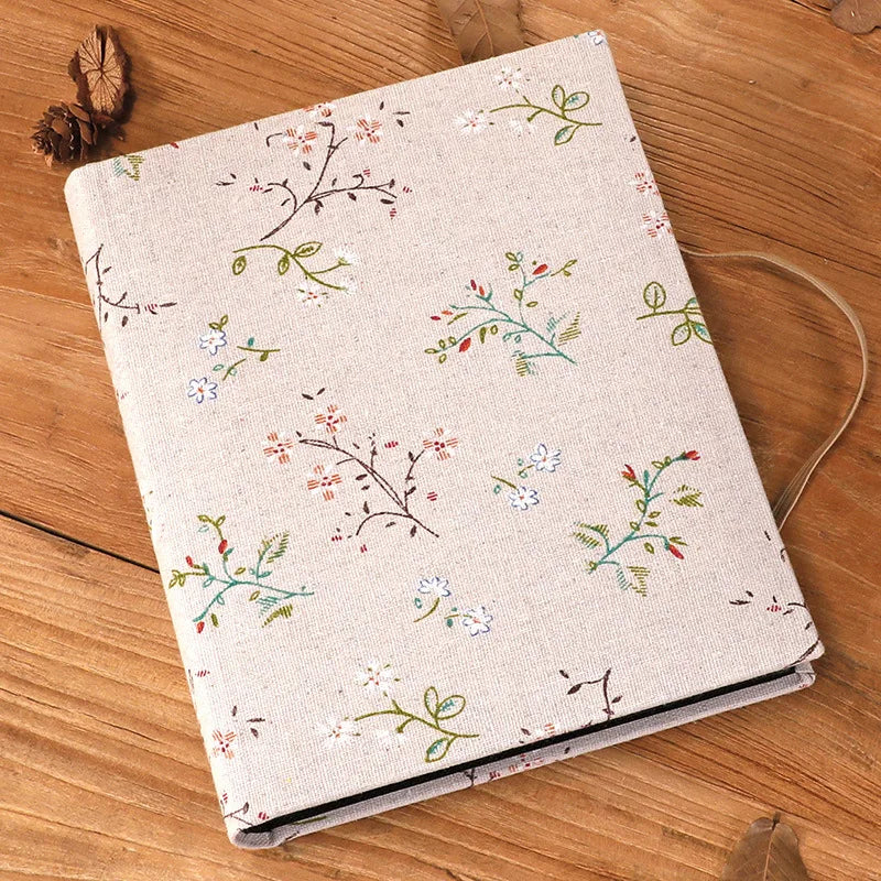 6-Inch 200-Pocket Linen Fabric Cover Photo Album