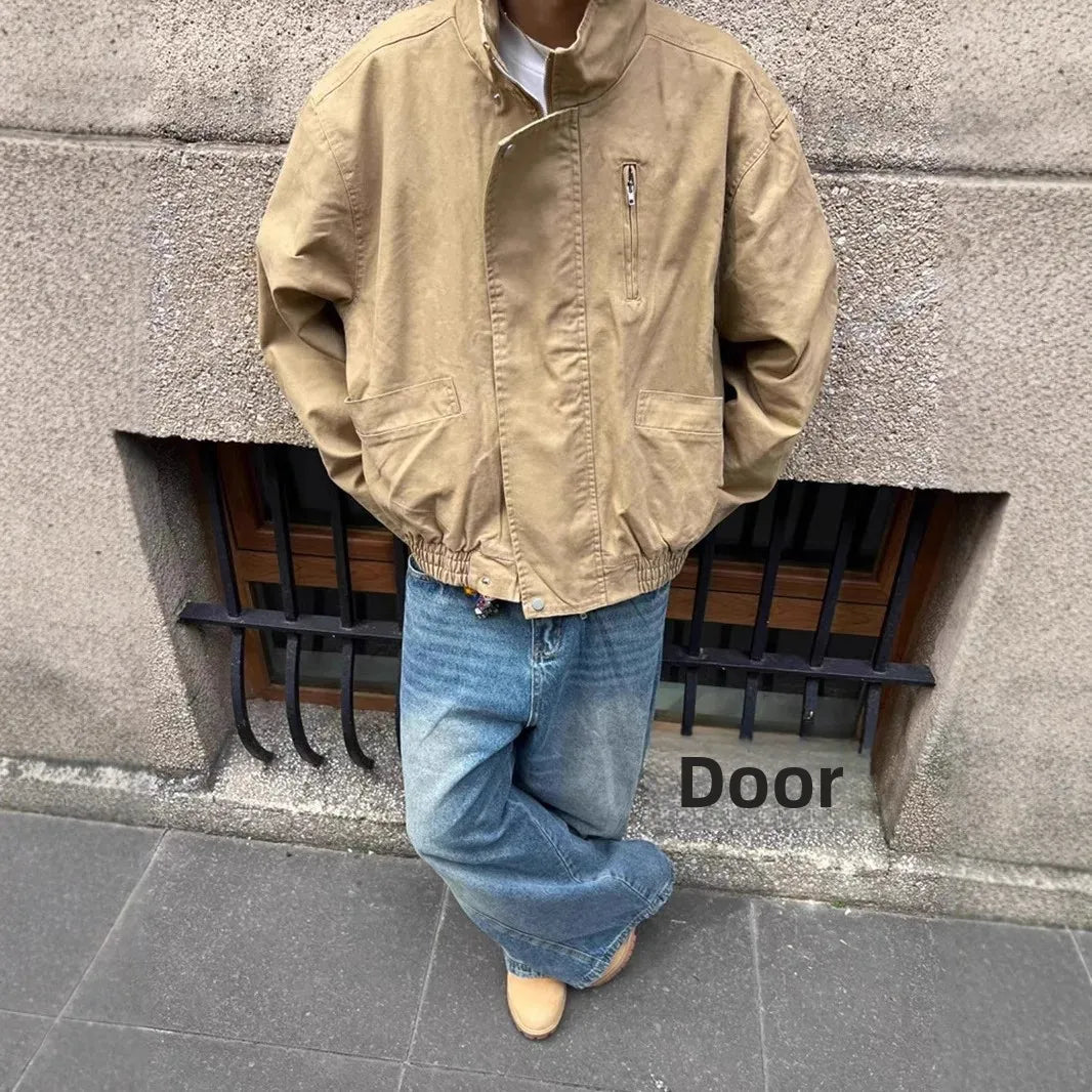 American Retro Loose Men’s Pilot Jacket – Spring/Autumn Workwear Style