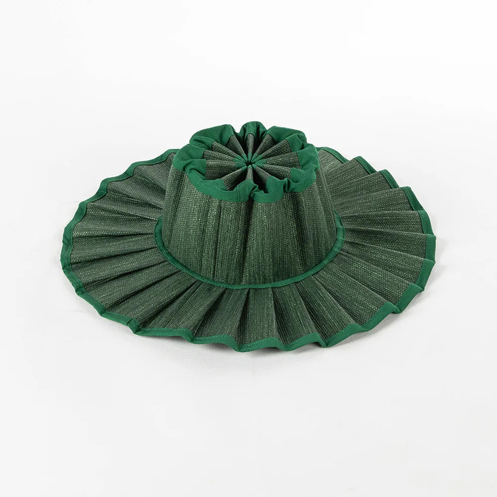 Foldable Pleated Straw Hat – Fashionable & Waterproof