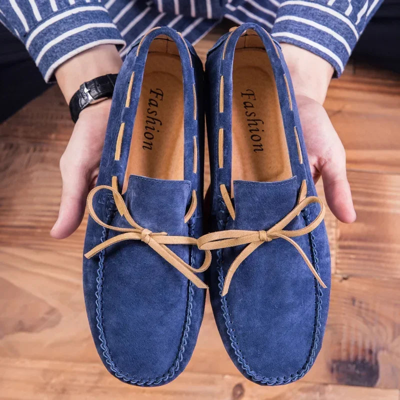 2023 Leather Men’s Casual Loafers – Luxury Brand-Inspired Slip-On Shoes