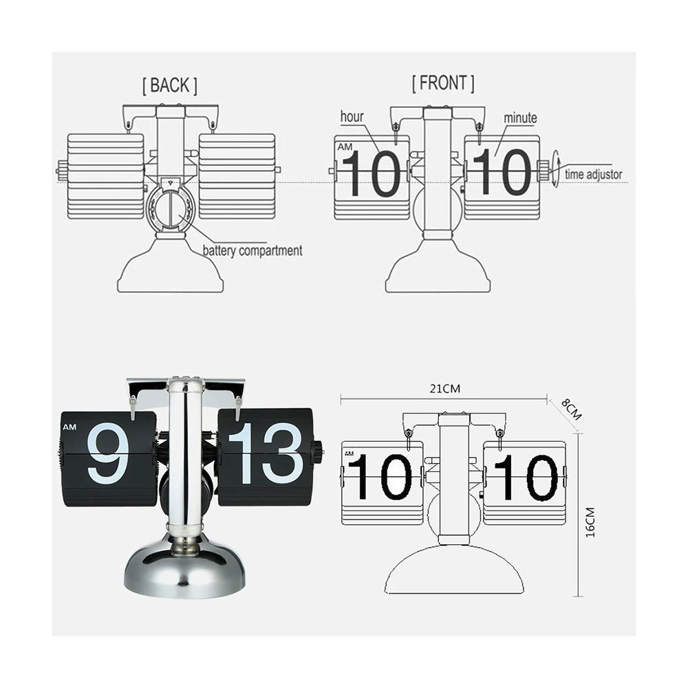 Small Retro Flip Table Clock – Vintage Charm Meets Modern Precision