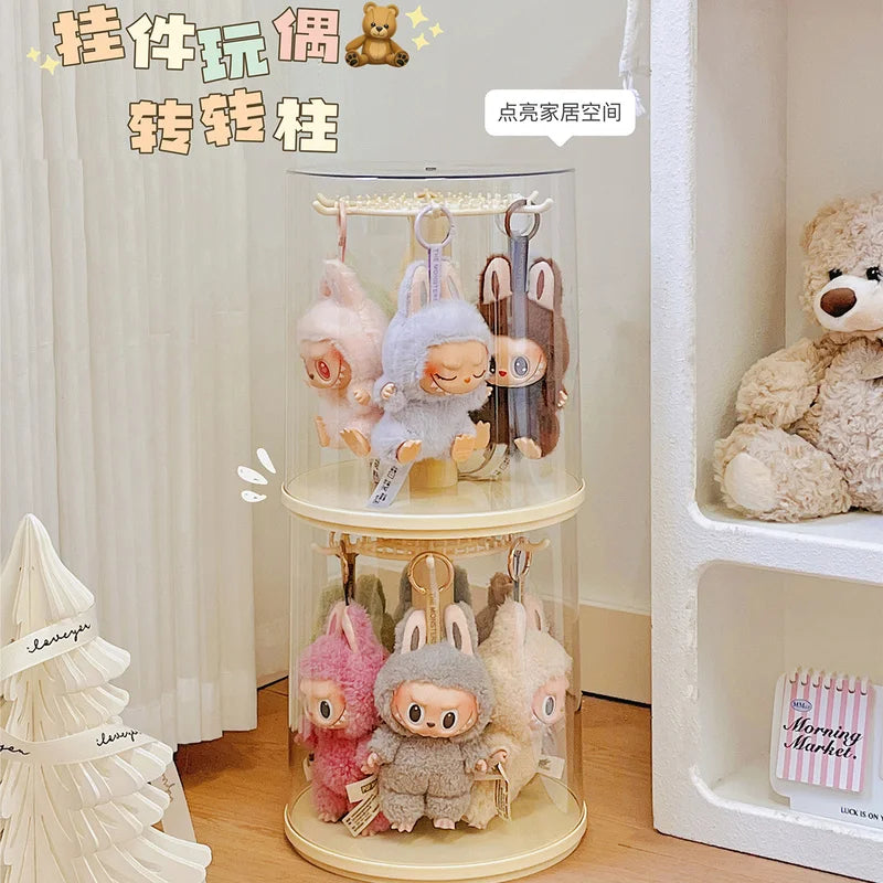 Labubu pendant display box rotating transparent