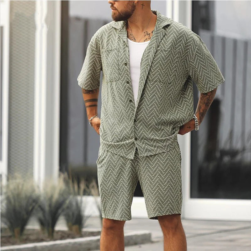Island Luxe: Men’s Hawaiian Oversized 2-Piece Tracksuit Set