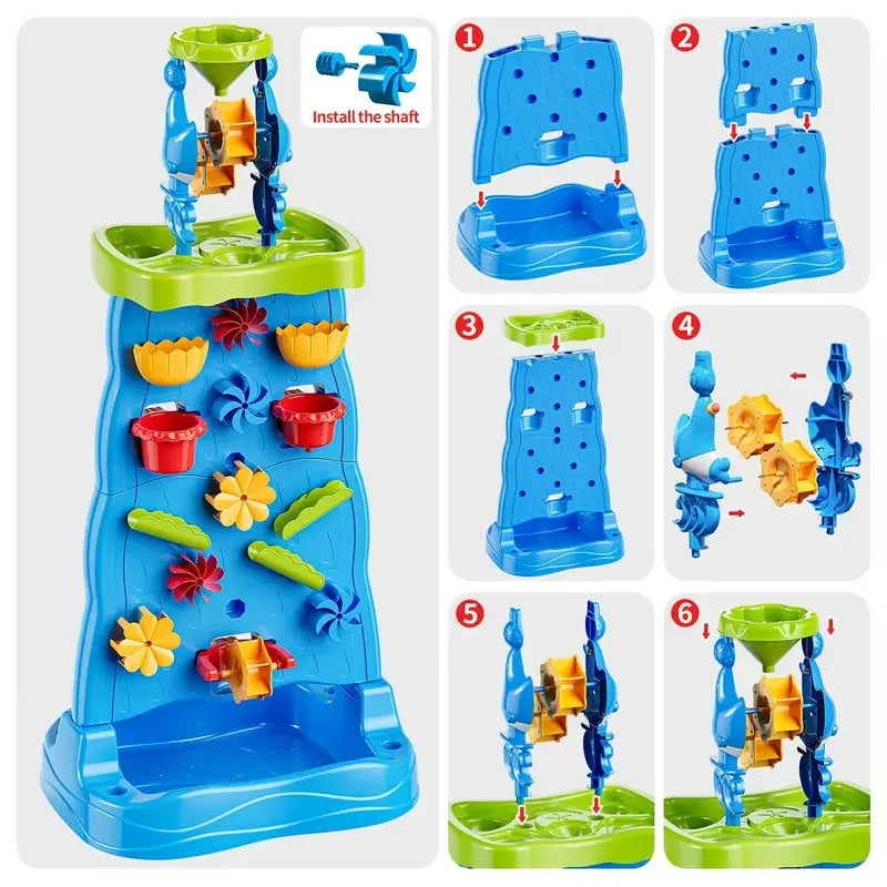 Children's Waterfall Play Table – Multi-Functional Sand & Water Toy