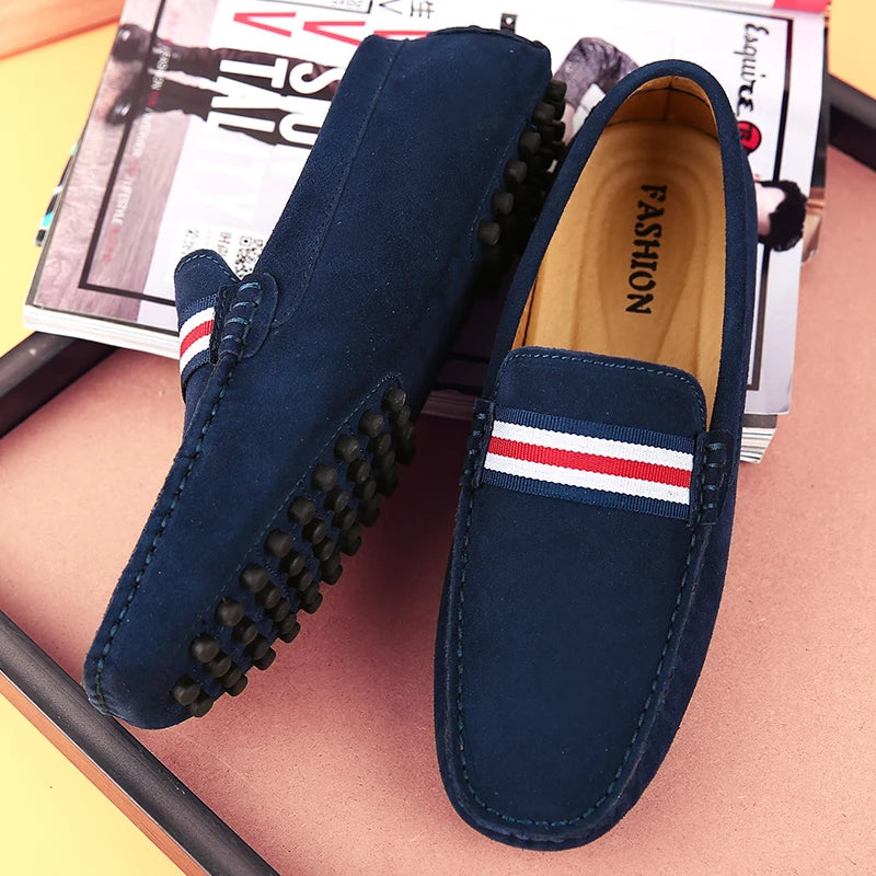 Men’s Suede Leather Loafers – Handmade Italian-Style Moccasins
