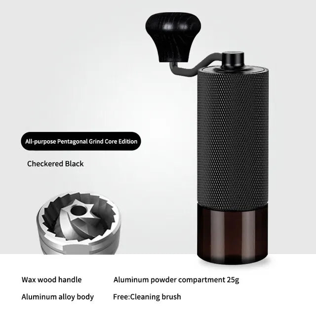 Manual Coffee Grinder – CNC Stainless Steel with Adjustable Burr