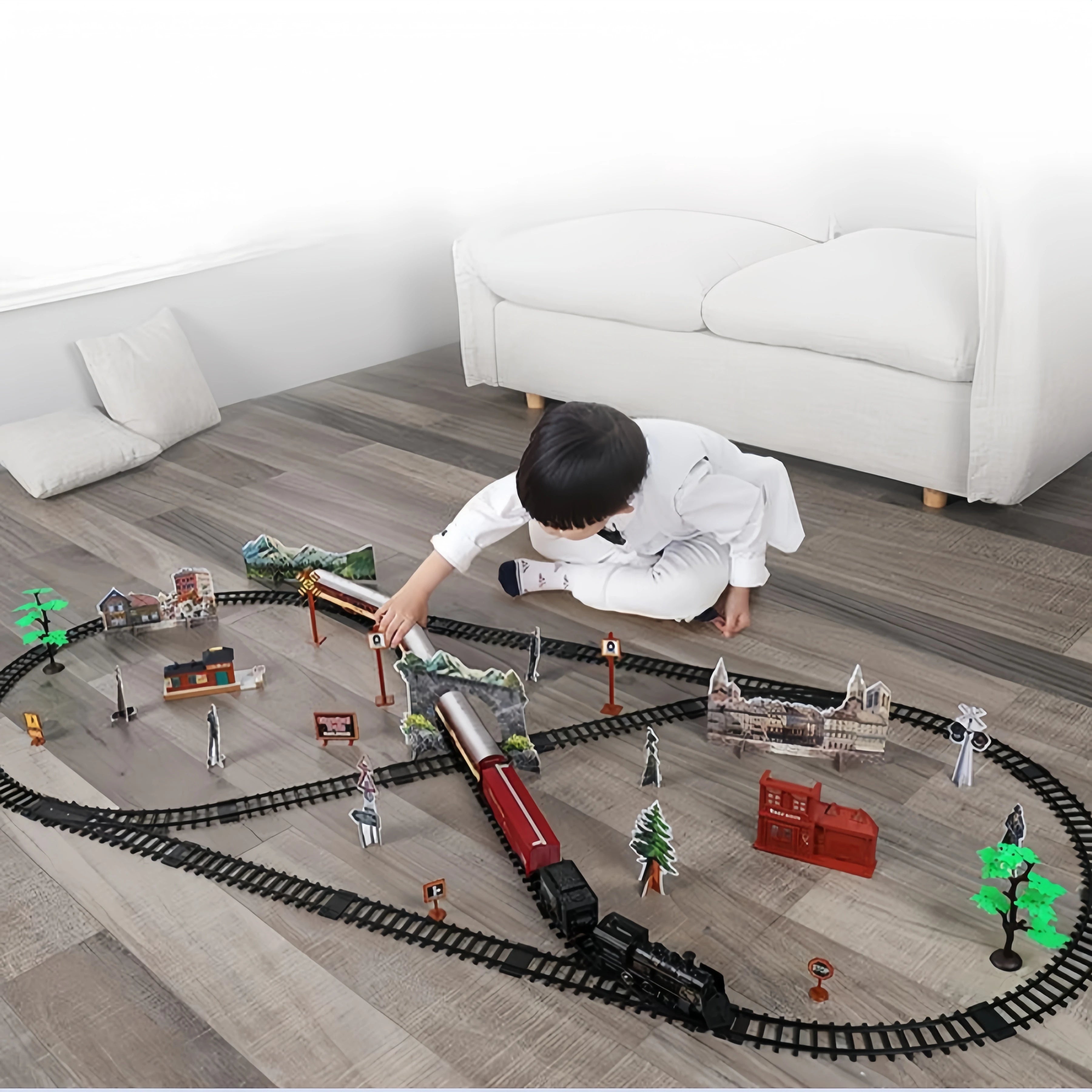 Kids' Electric Steam Train Toy Set – High-Speed Rail Adventure!
