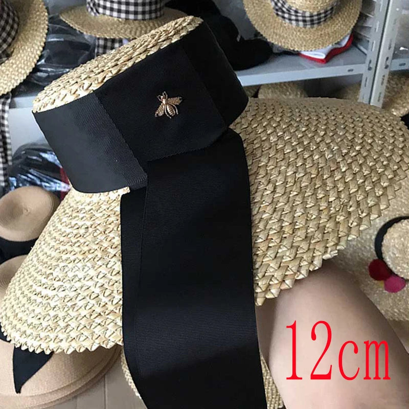 New Fashion Women’s Natural Straw Sun Hat – Large Wide Brim Floppy Kentucky Derby Style