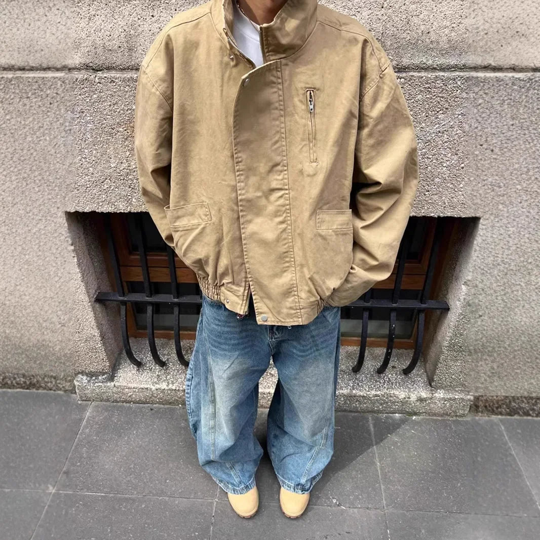 American Retro Loose Men’s Pilot Jacket – Spring/Autumn Workwear Style