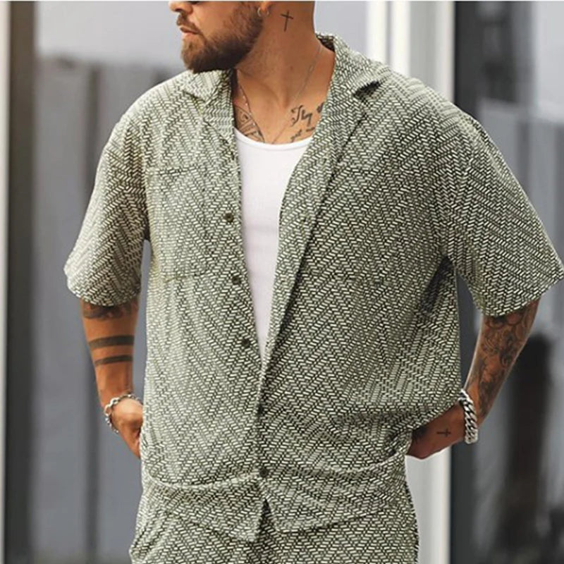 Island Luxe: Men’s Hawaiian Oversized 2-Piece Tracksuit Set