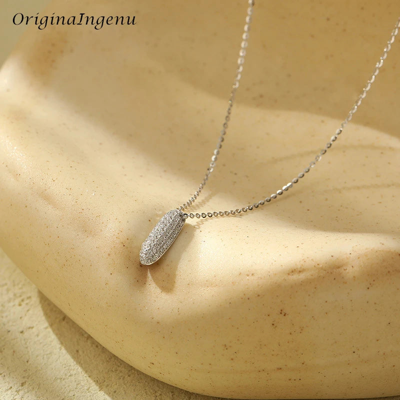 Silver Bubble Letter Name Necklace – A–Z Initials
