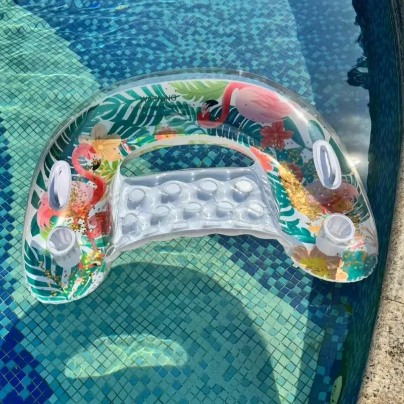 U-Shaped Inflatable Swimming Lounge Chair – Rainforest Flamingo Floating Sofa