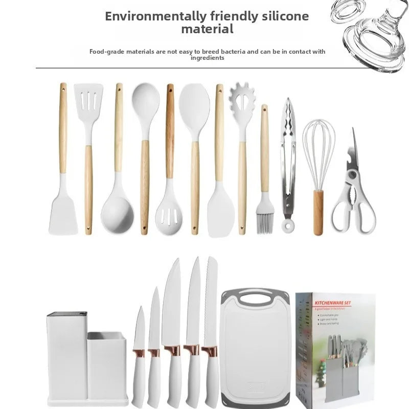 19-Piece Food-Grade Silicone Kitchen Utensil Set