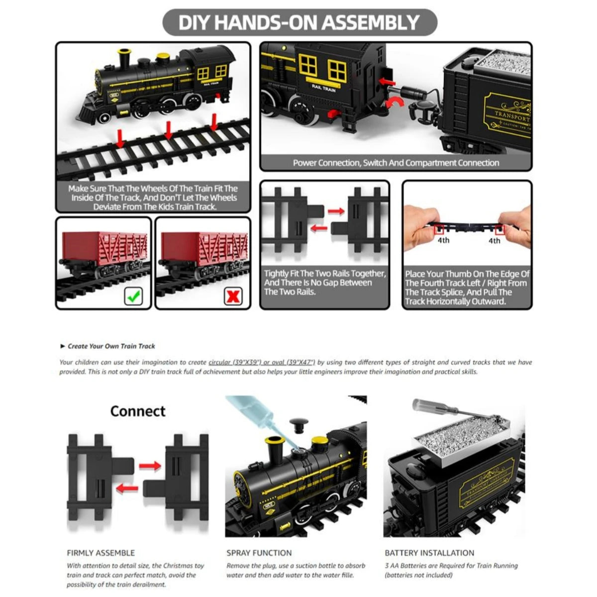 Kids' Electric Steam Train Toy Set – High-Speed Rail Adventure!