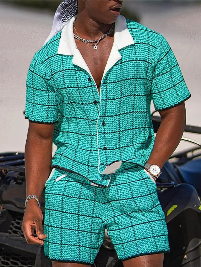 Island Mode: Men’s Hawaiian 3D Print Vacation Set