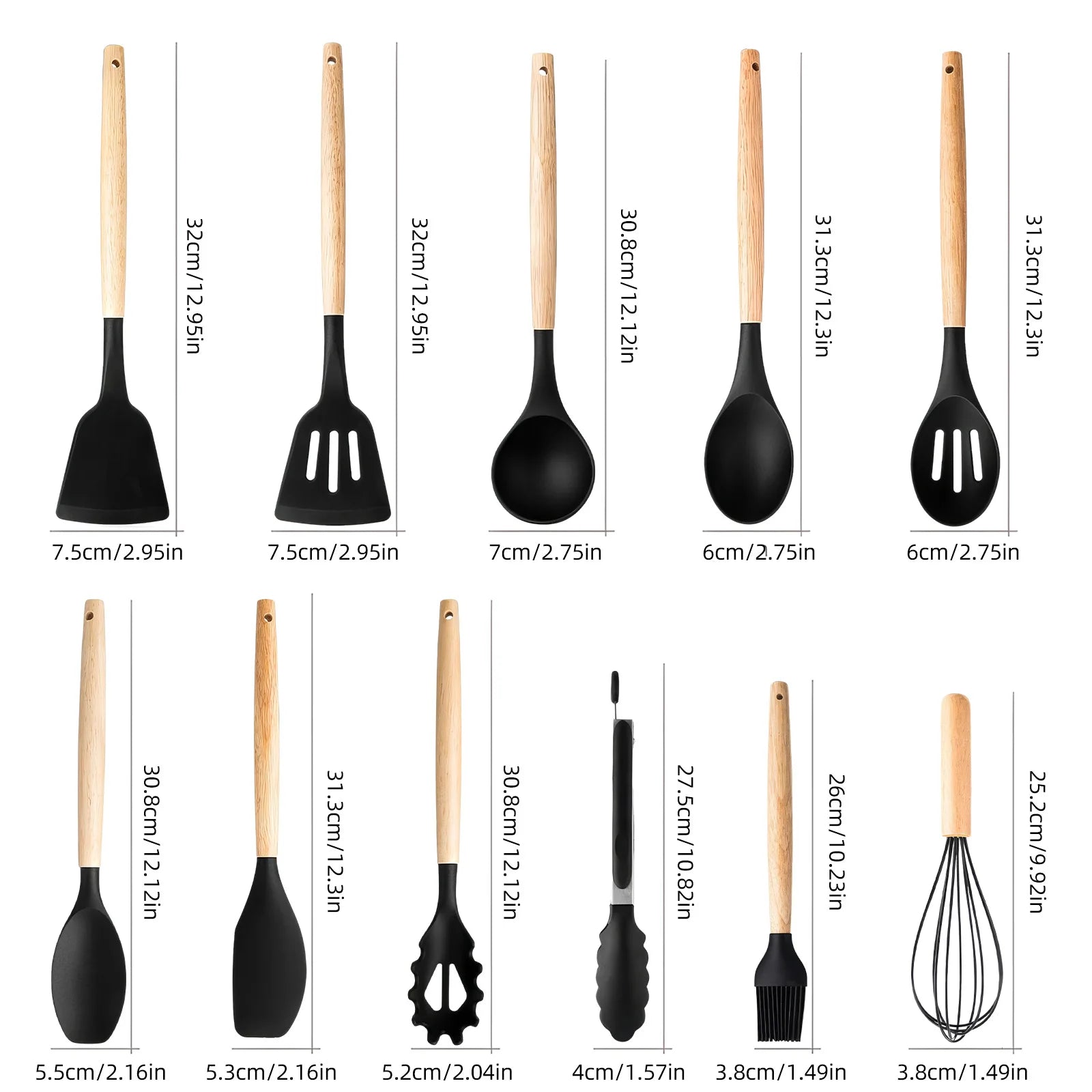 Silicone Cooking Utensils Set – Heat Resistant & Nonstick Safe