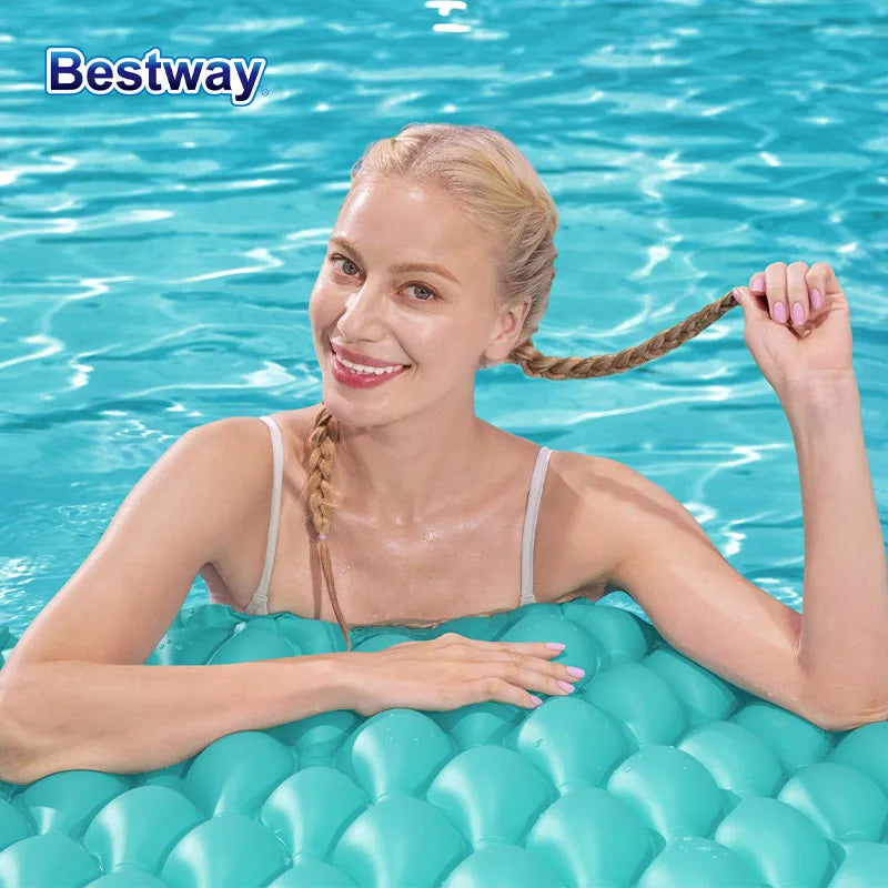 Inflatable Air Cushion – Pool Floating Wave Lounger with Head Pillow