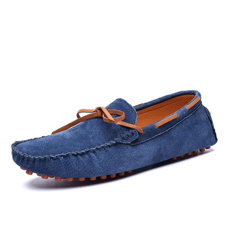 Men’s Suede Leather Slip-On Loafers – Handmade Breathable Flats