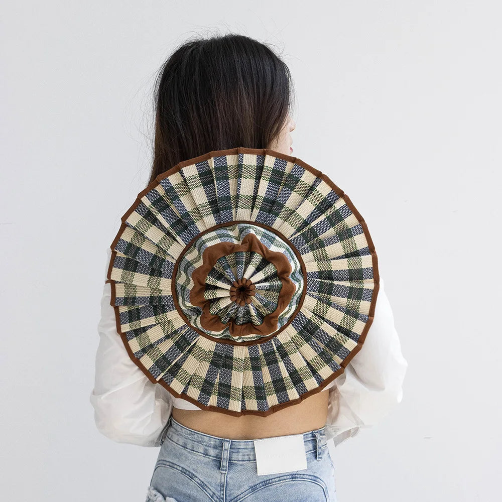 Foldable Pleated Straw Hat – Fashionable & Waterproof