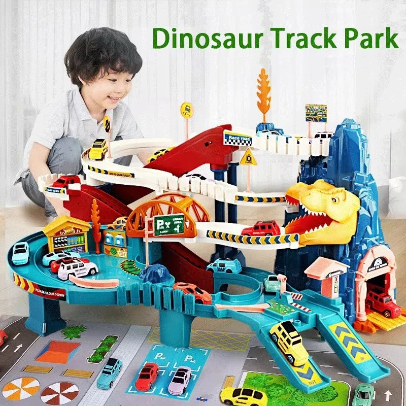 Dinosaur Mountain Track Car Set – Big Adventure for Little Racers!