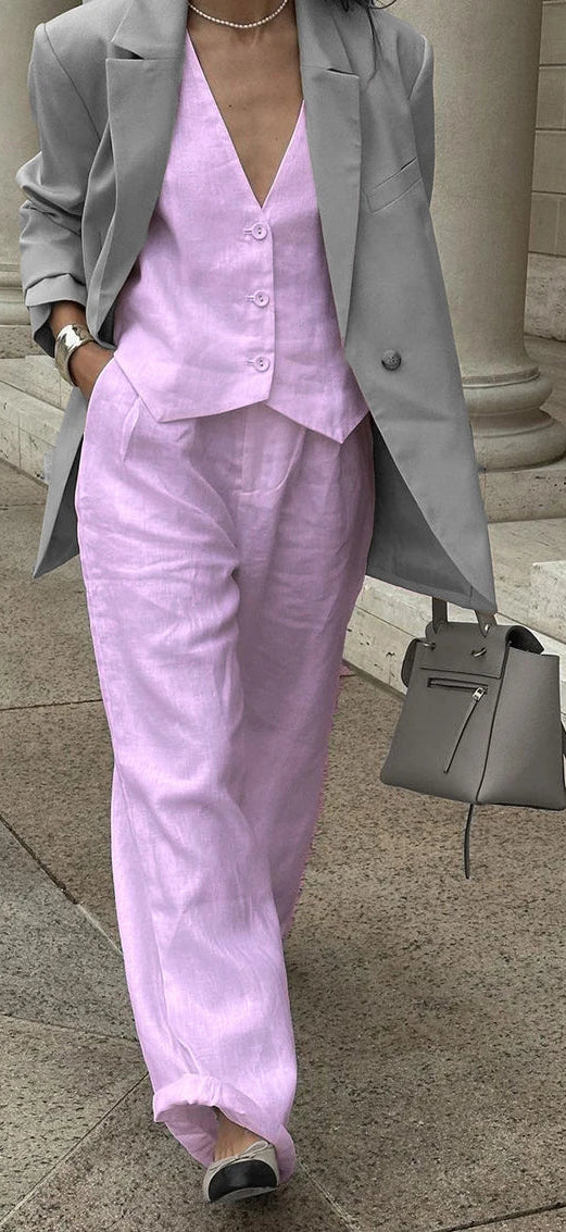 Summer Must-Have 2025: Linen Two-Piece Set for Women