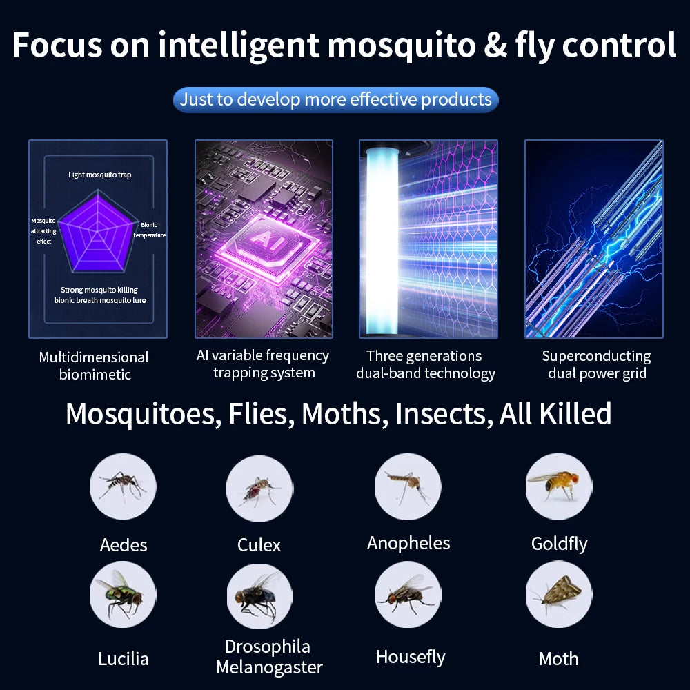 Electric Mosquito Killer Lamp with Camping Light – Rechargeable & Cordless