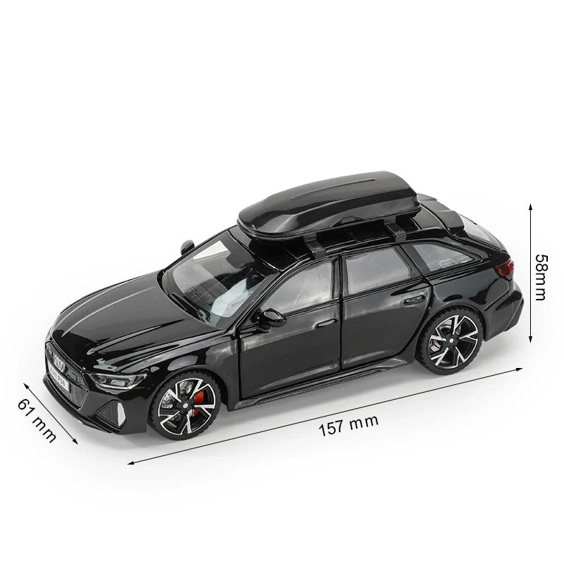 1:32 RS6 Toy Car Model – Alloy Diecast with Sound, Light & Opening Doors