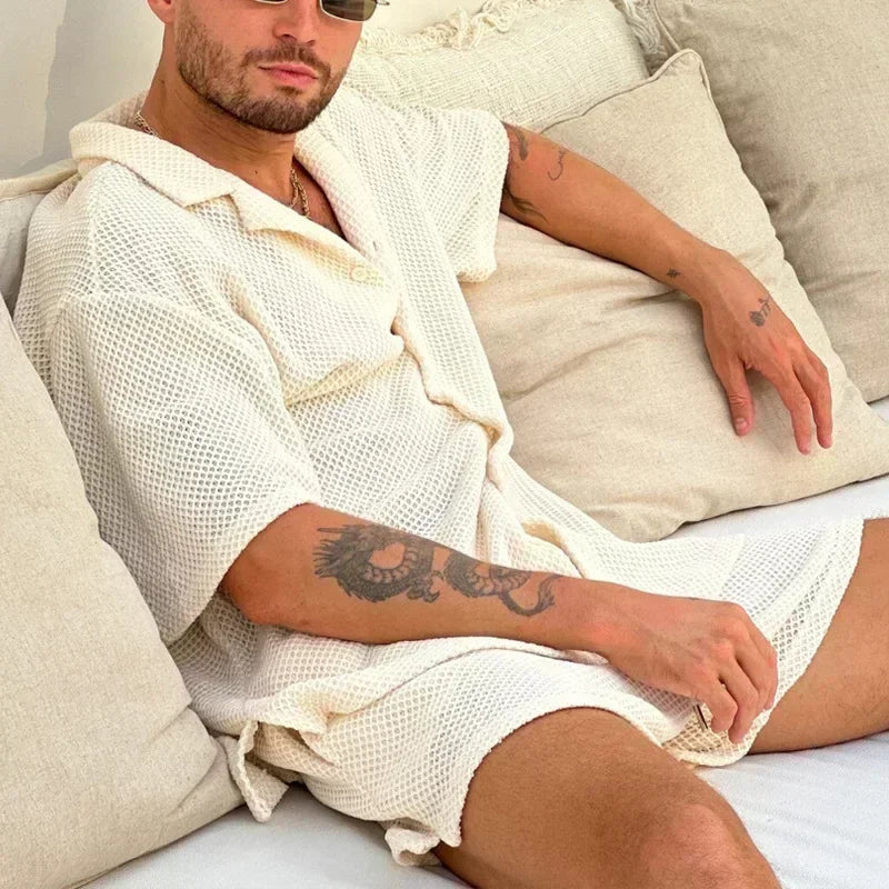 Clean-Cut Summer Style: 2025 Men’s Slim Fit Casual Set