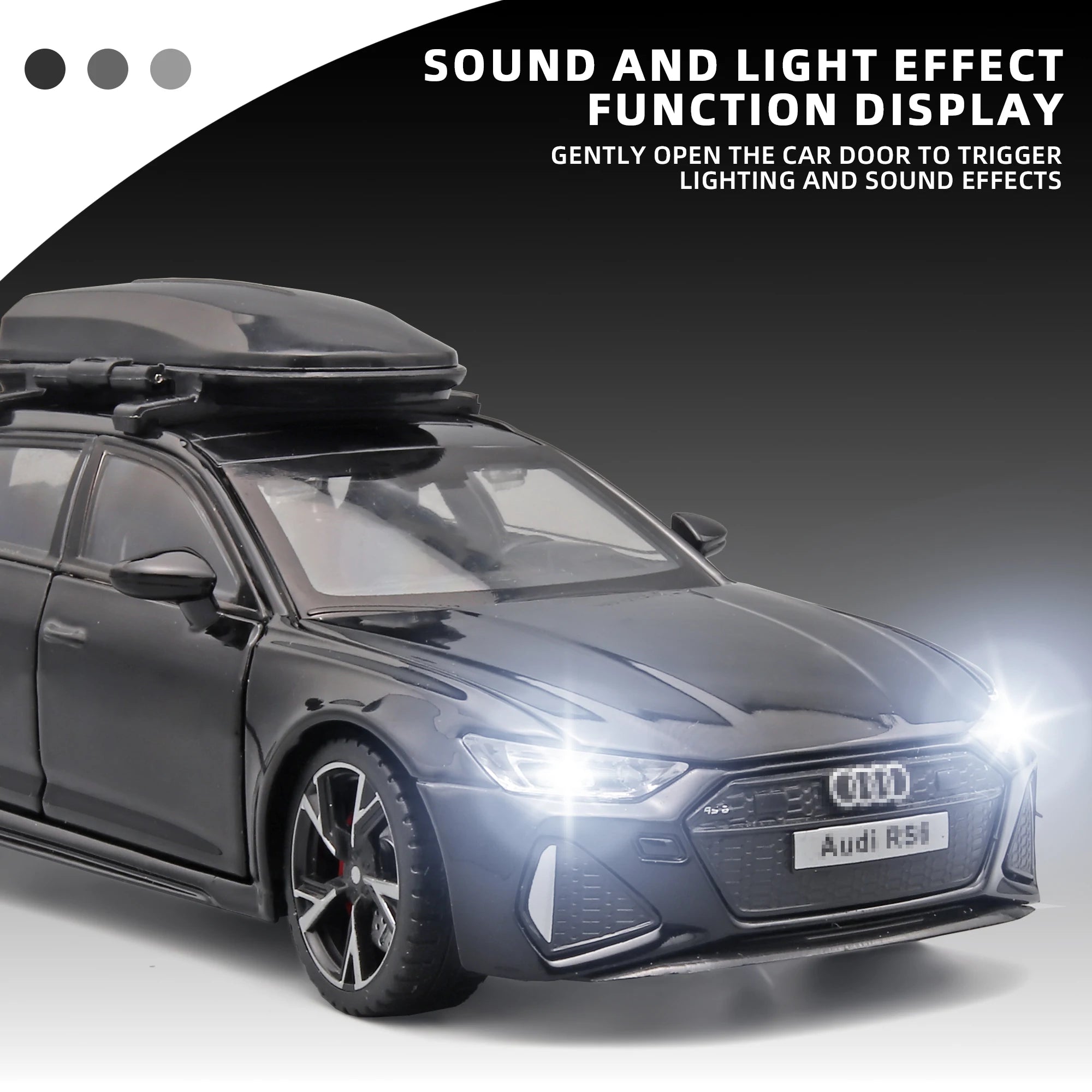 1:32 RS6 Toy Car Model – Alloy Diecast with Sound, Light & Opening Doors