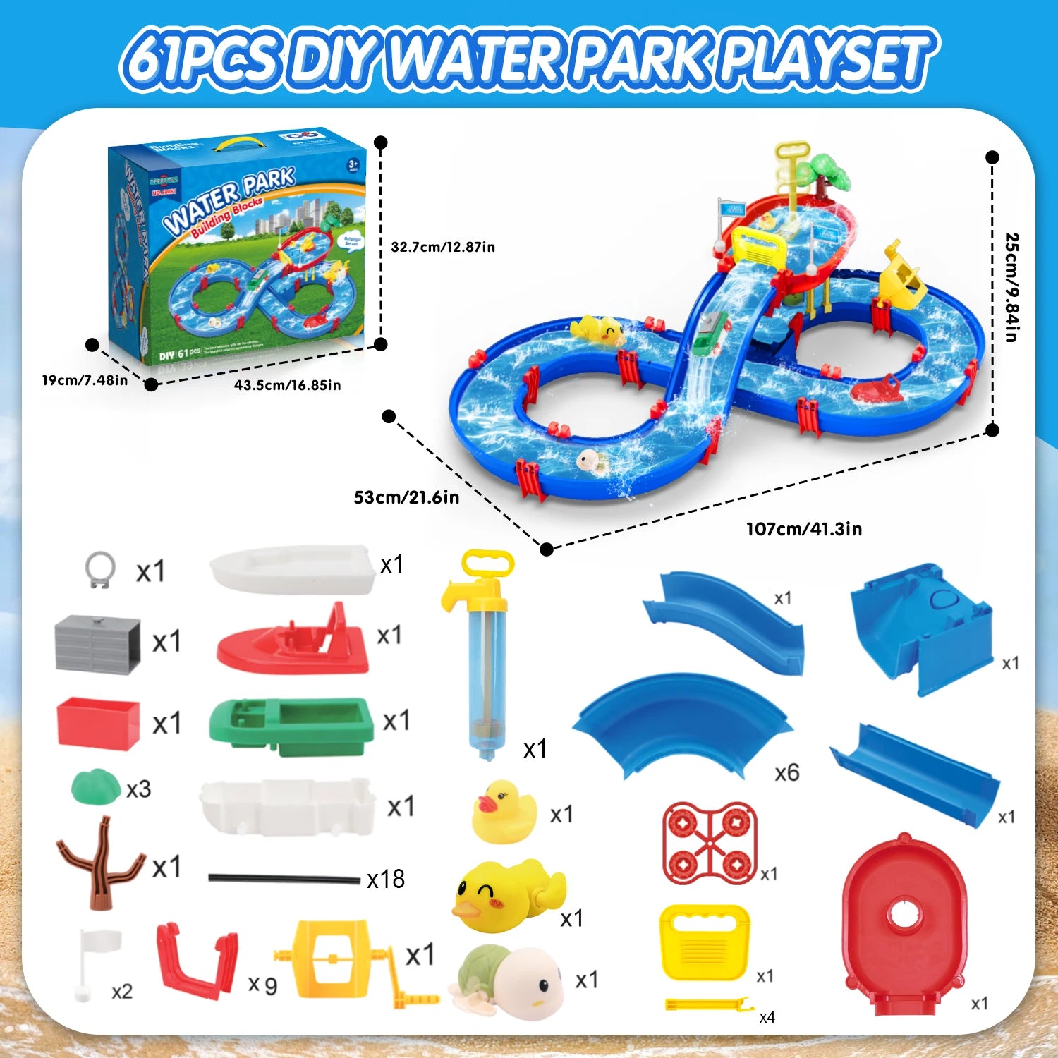 Summer Outdoor Kids Water Table – 2-Tier Toddler Playset