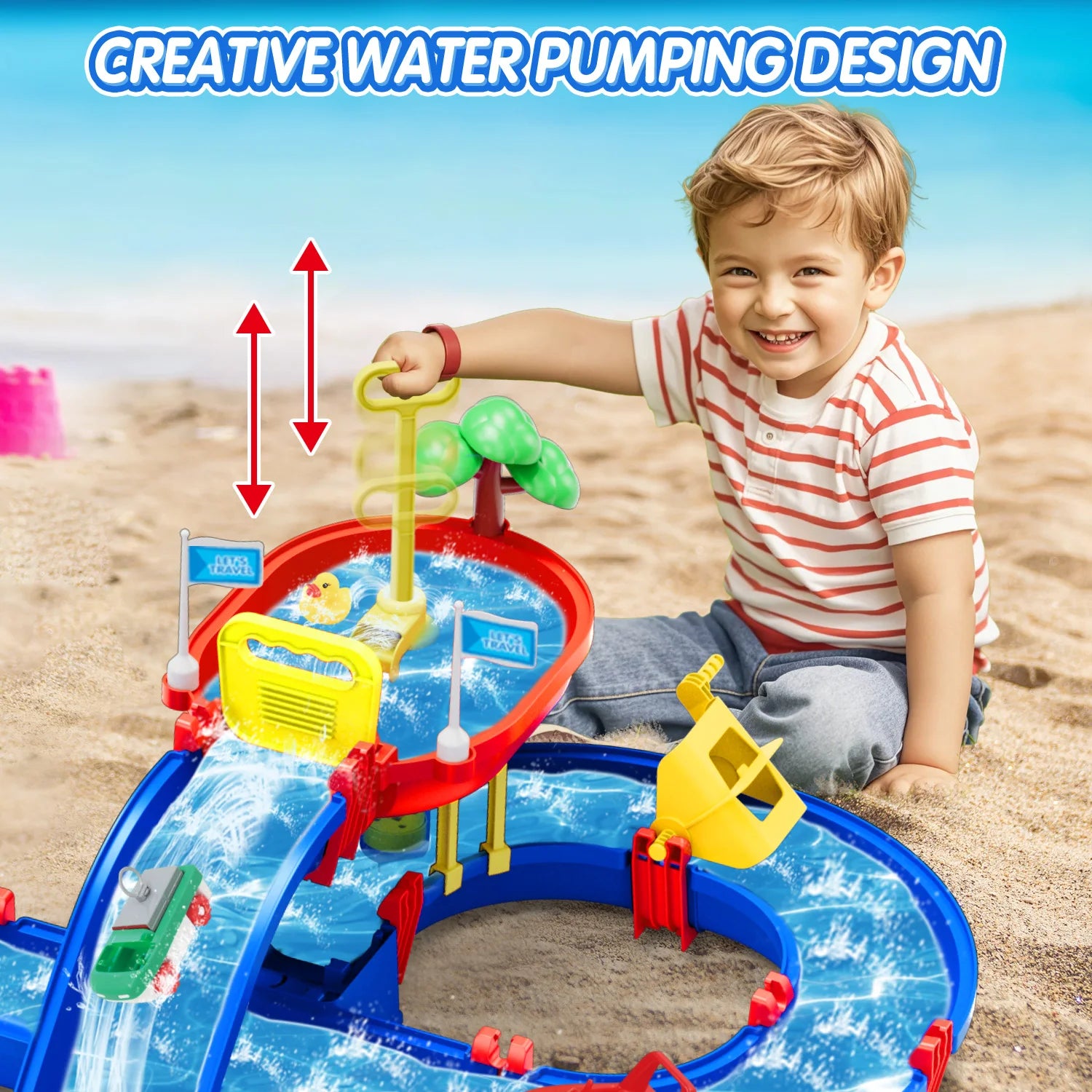 Summer Outdoor Kids Water Table – 2-Tier Toddler Playset