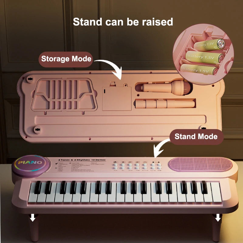 37-Key Children’s Electronic Piano Keyboard with Microphone