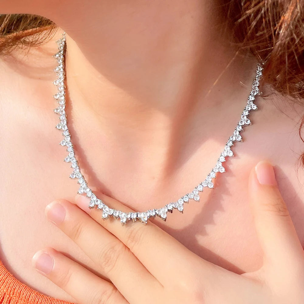 Triangle Chain Link Tennis Necklace
