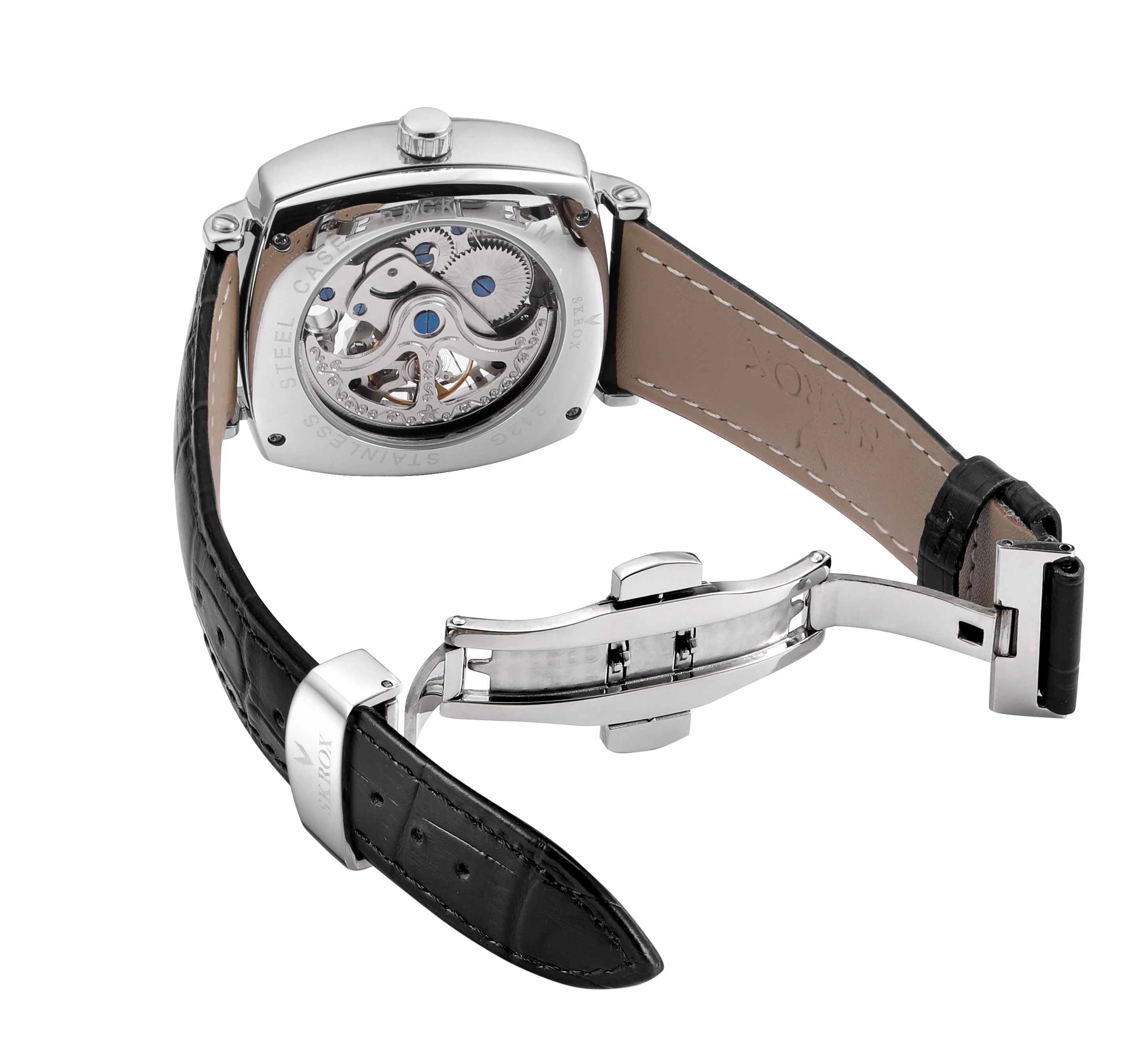 Square Skeleton Automatic Mechanical Watch – Elegant Luxury for Men